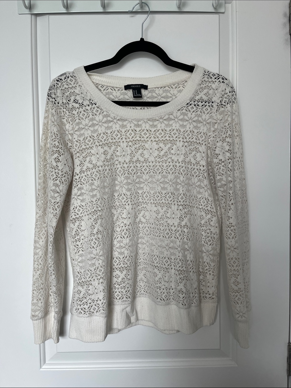 Forever 21 Cream Lace Sweater
